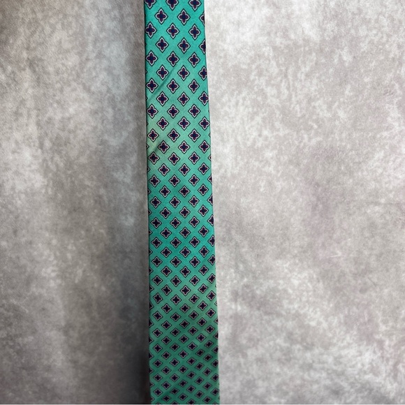 Briar Neck Tie Teal Red Flower Italian Silk Los Angeles Athletic Club 57” READ - Picture 8 of 12